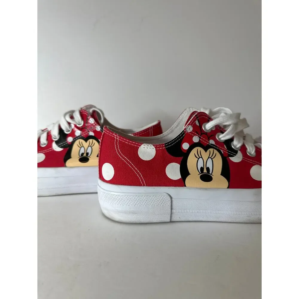 Disney Red White Minnie Mouse Polka Dot Low Top Sneakers